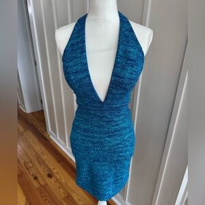 Jovani Blue Halter Dress